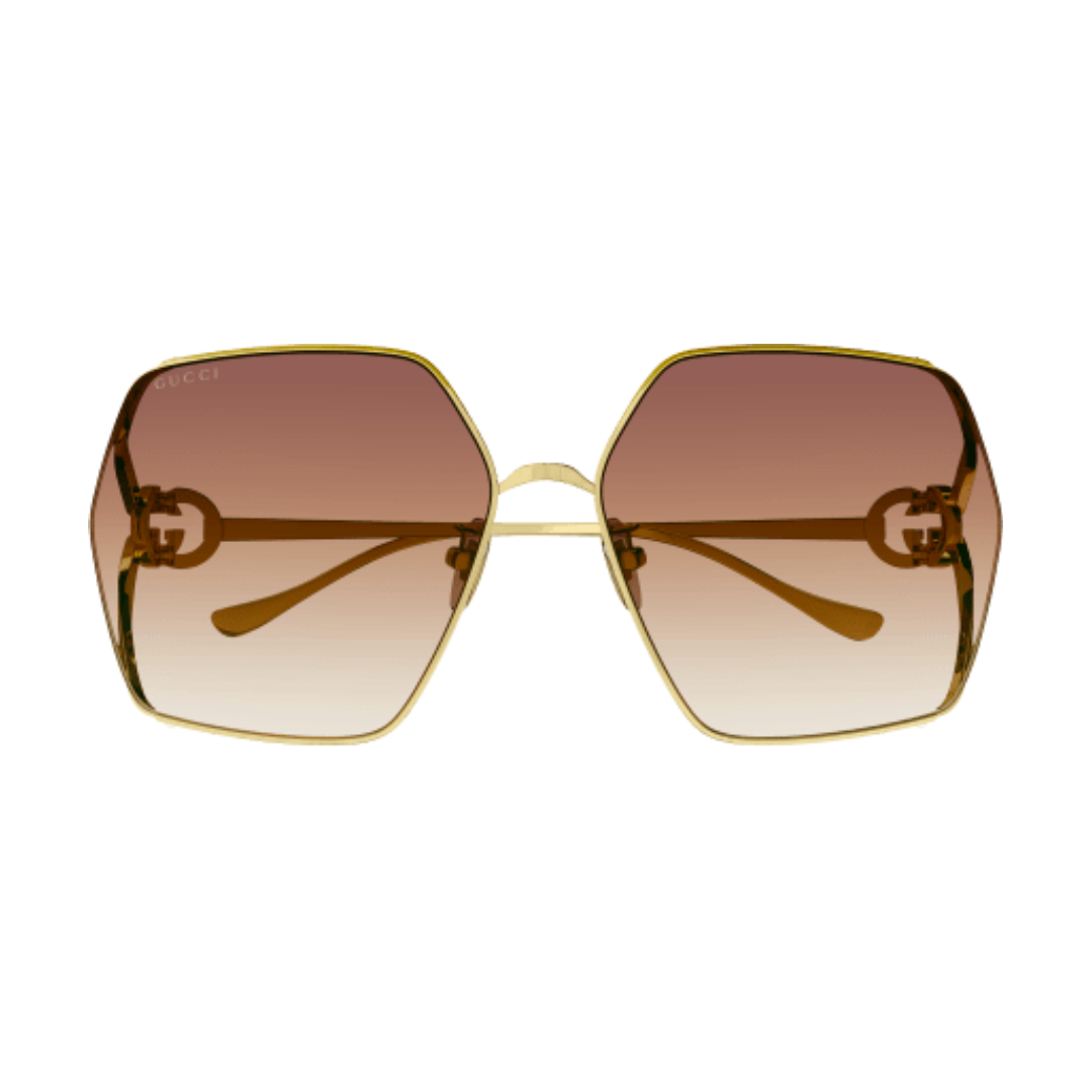 GUCCI WOMENS SUNGLASSES GOLD/AMBER GG1322SA