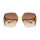 GUCCI WOMENS SUNGLASSES GOLD/AMBER GG1322SA