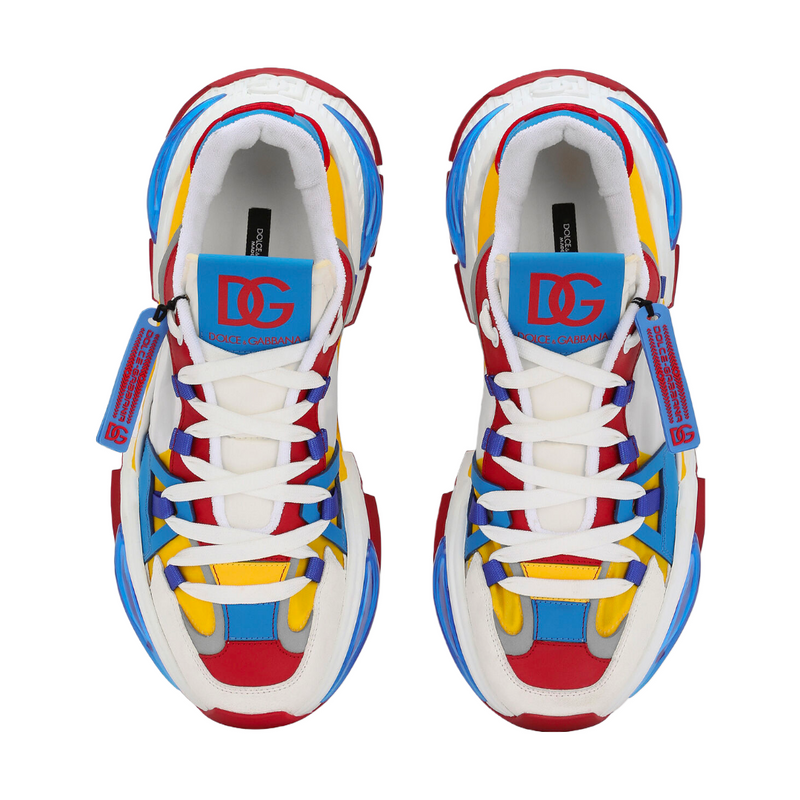 DOLCE GABBANA AIR MASTER SNEAKER YELLOW BLUE RED WHITE Enzo