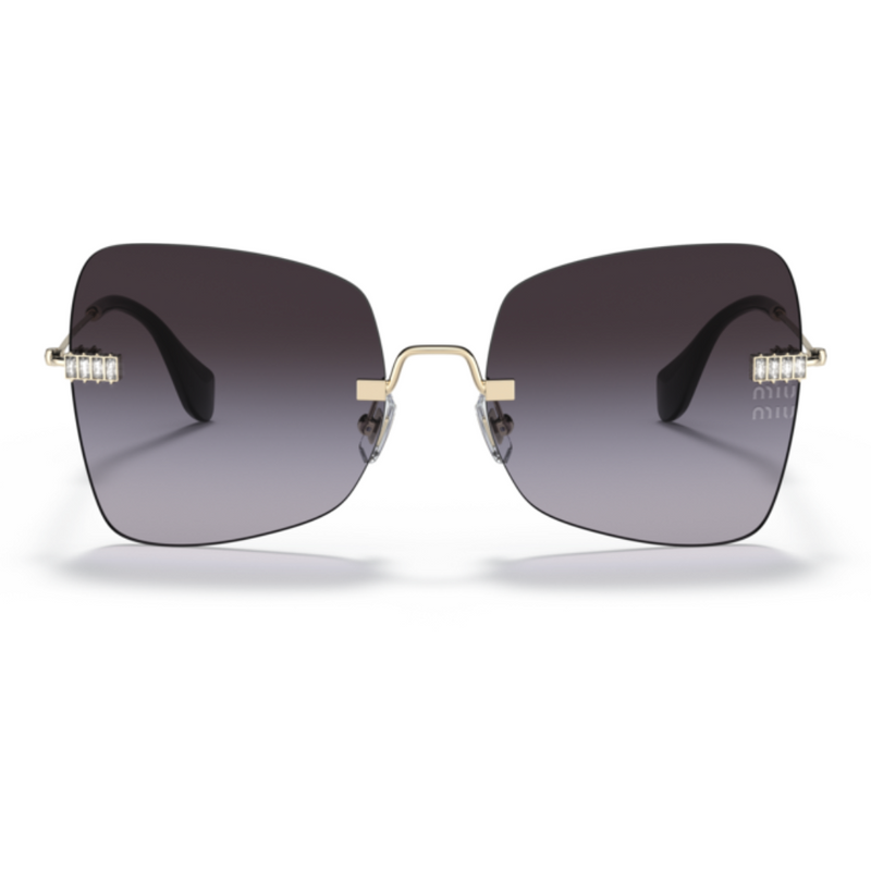 MIU MIU WOMENS SUNGLASSES GOLD/BLACK/CRYSTAL 0MU 50WS