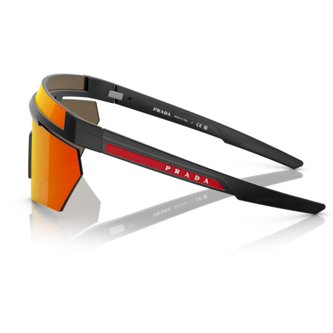 PRADA VISER SUNGLASSES MATTE BLACK/ORANGE 0PS 01YS