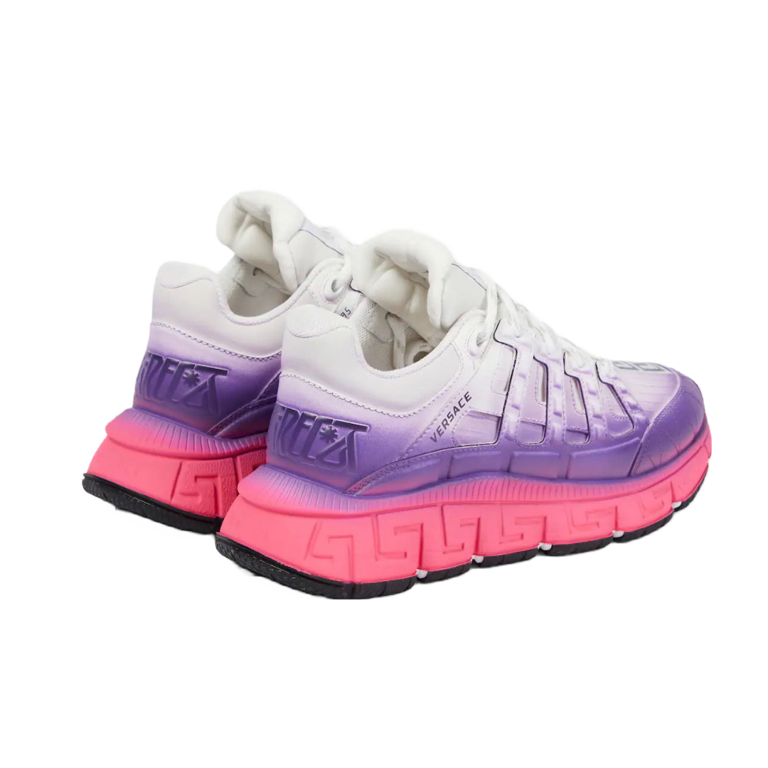 VERSACE WOMENS TRIGRECA SNEAKERS PINK/PURPLE OMBRE