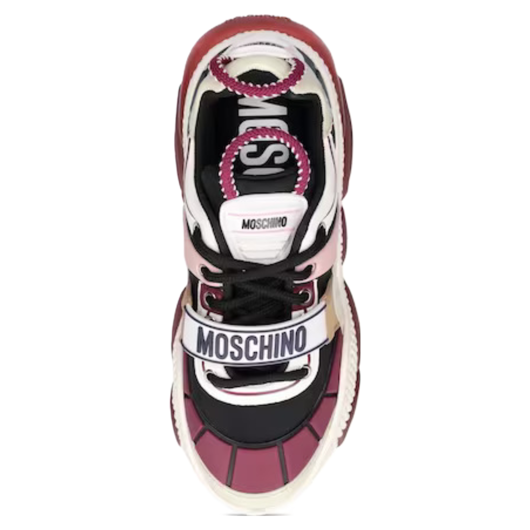 MOSCHINO TEDDY POP SHOES BURGUNDY/TAN/PINK