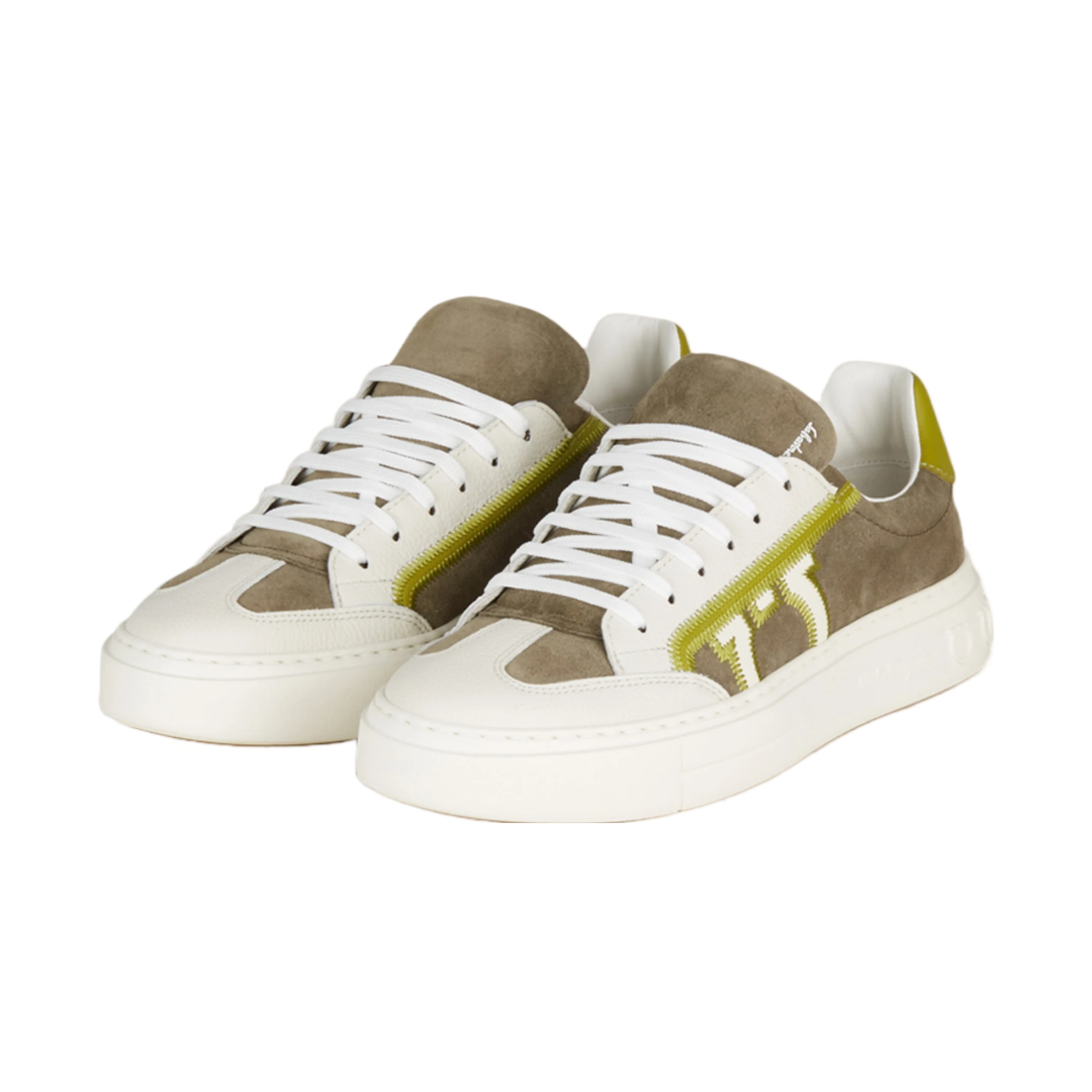 FERRAGAMO GANCINI LOGO EMBROIDERED SNEAKERS