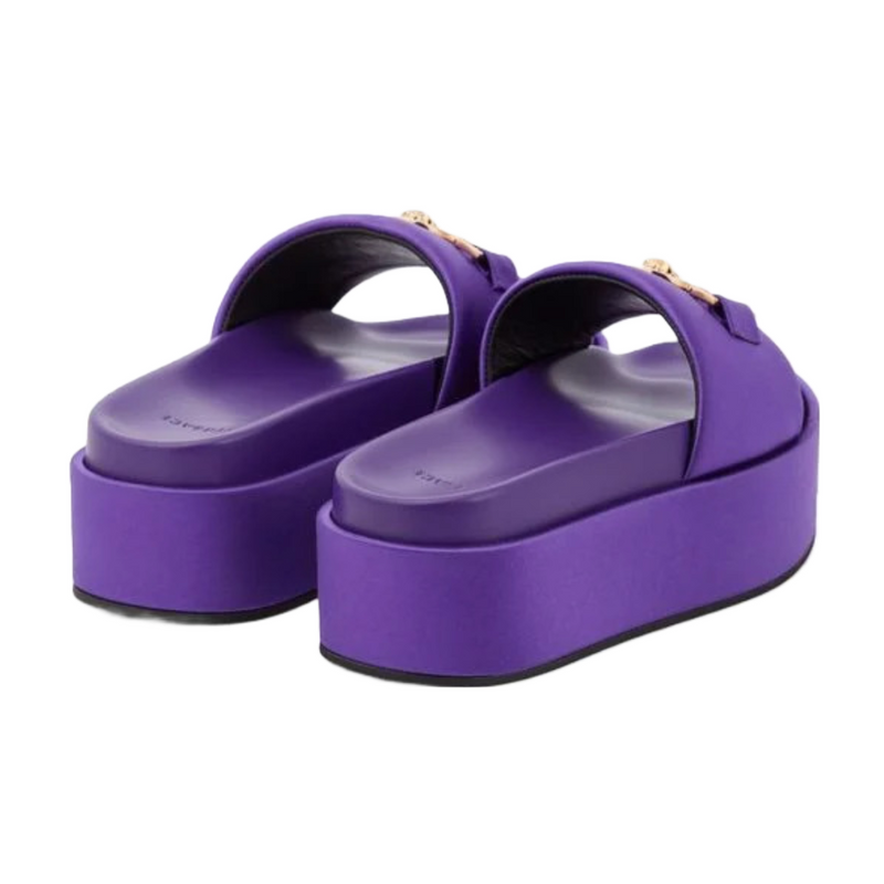 VERSACE MEDUSA 95 PLATFORM SANDALS DARK ORCHID Enzo Clothing Store