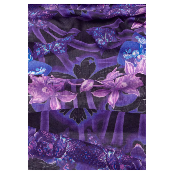 VERSACE ORCHID BAROCCO WOOL-BLEND SHAWL