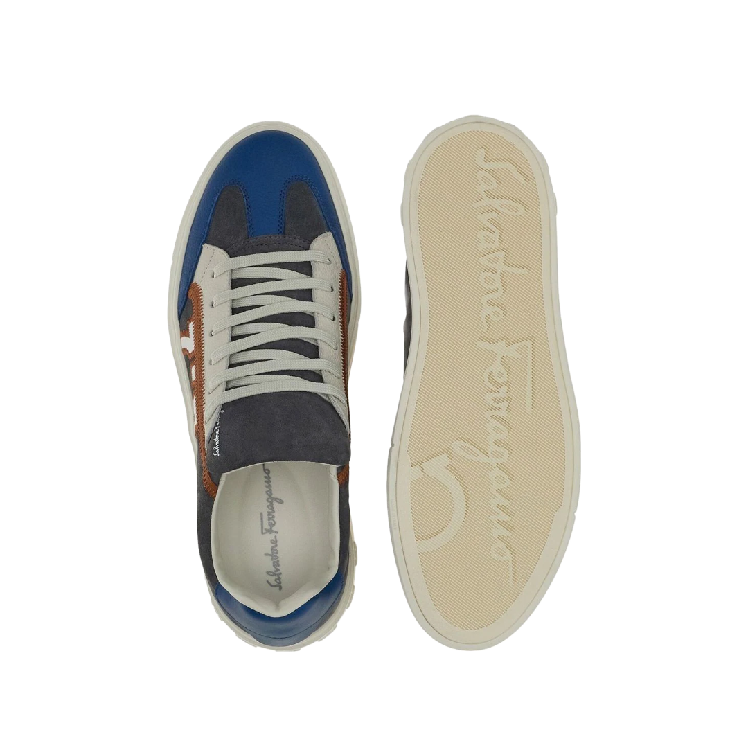 FERRAGAMO GANCINI LOGO EMBROIDERED SNEAKERS