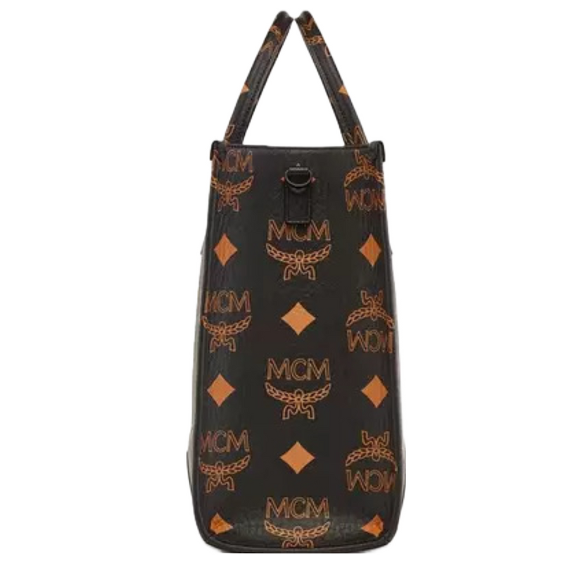 Mcm Large Munchen Leather Tote Bag - Brown