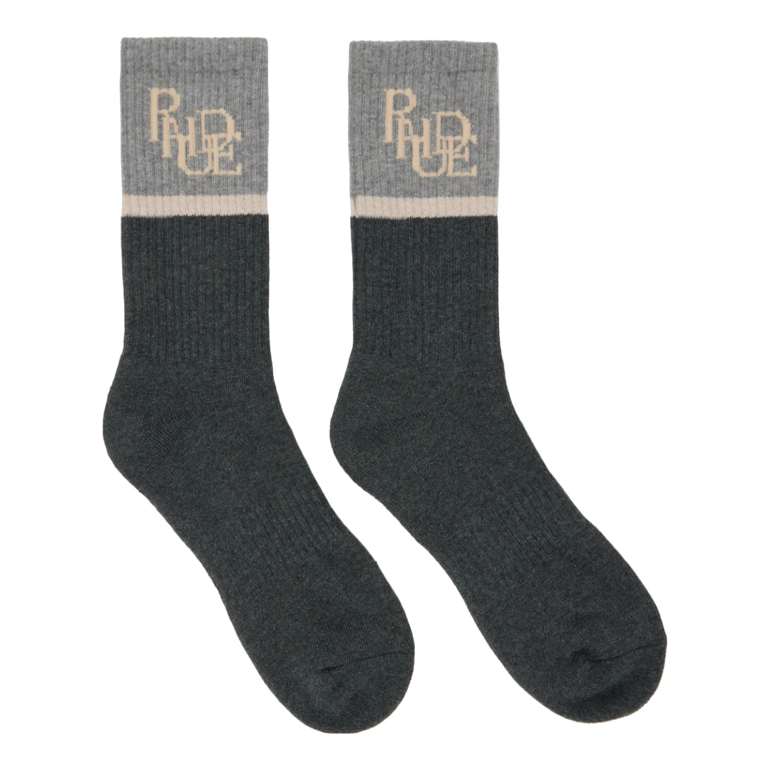 RHUDE LOGO HEATHER SPORT SOCK