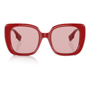 BURBERRY HELENA MONOGRAM MOTIF OVERSIZED SQUARE FRAMED RED