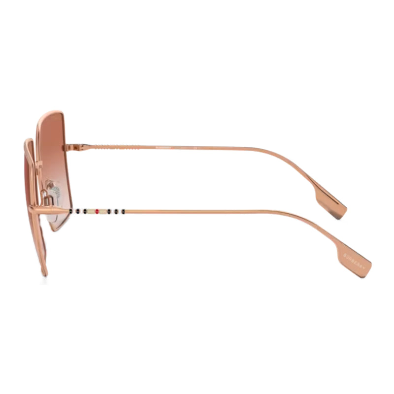 BURBERRY ICON STRAIL SQUARE FRAME SUNGLASSES ROSE GOLD/RONK