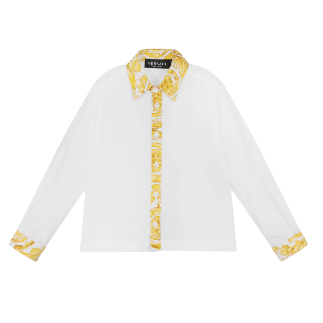 KIDS VERSACE BAROCCO BABY SHIRT WHITE/GOLD