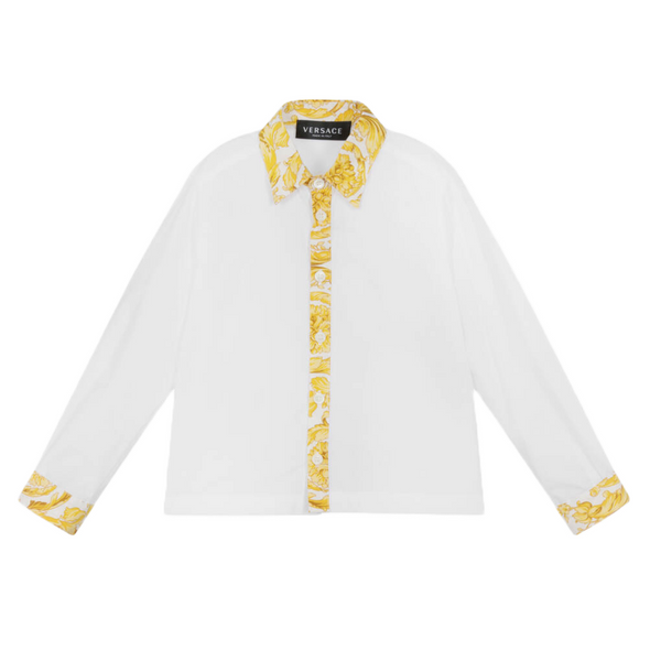 VERSACE BAROCCO BABY SHIRT WHITE/GOLD