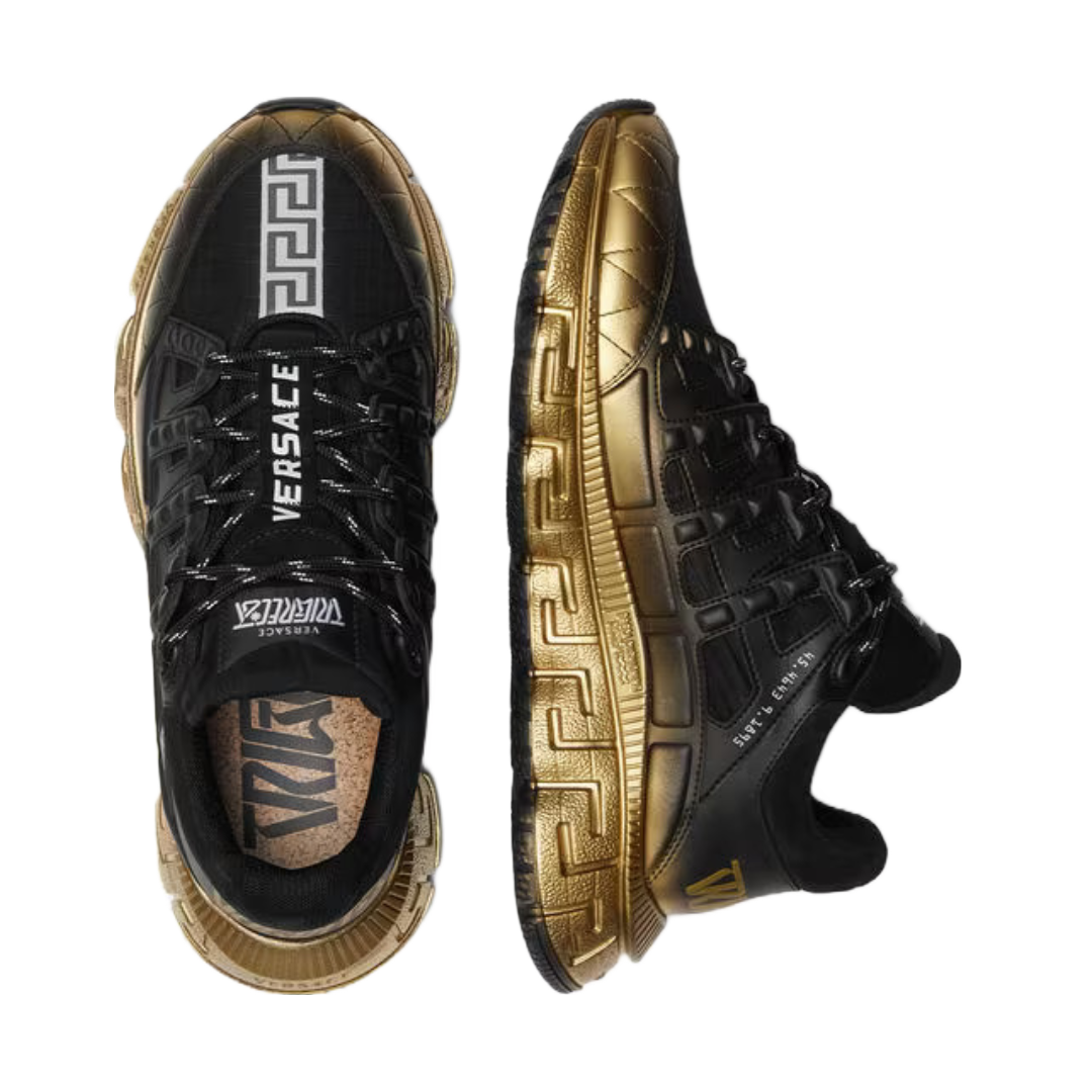 VERSACE TRIGRECA SNEAKERS BLACK/GOLD