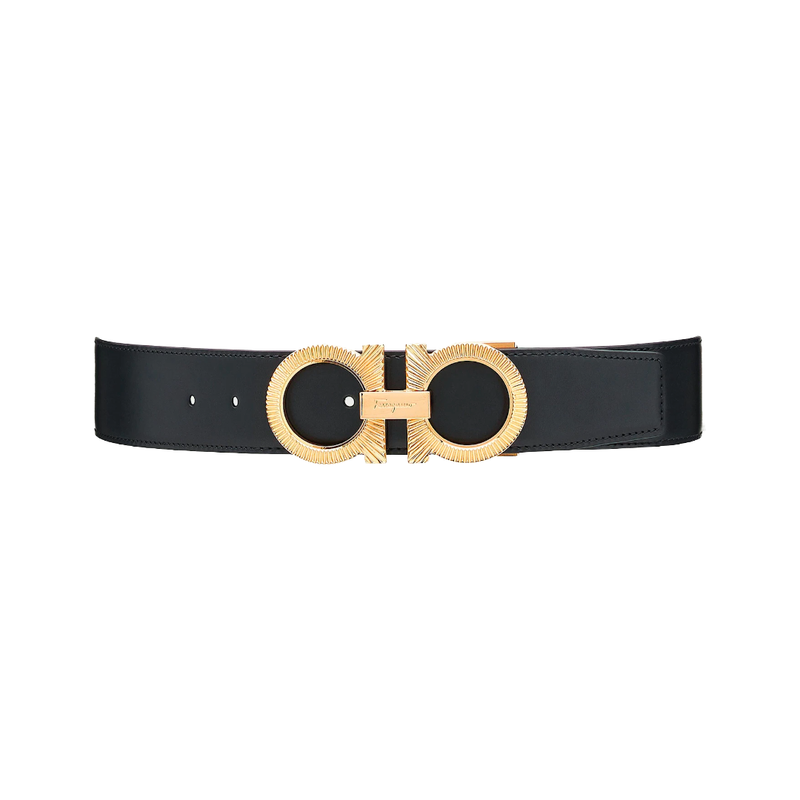 SALVATORE FERRAGAMO BELT BLACK/GREY