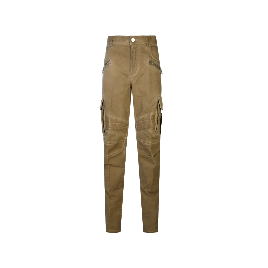 BALMAIN TAPERED CARGO PANTS-TAPERED JEANS LIGHT MOLE