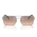 PRADA SUNGLASSES SILVER/BROWN MIRROR 0PR A52S