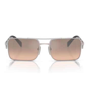 PRADA SUNGLASSES SILVER/BROWN MIRROR 0PR A52S