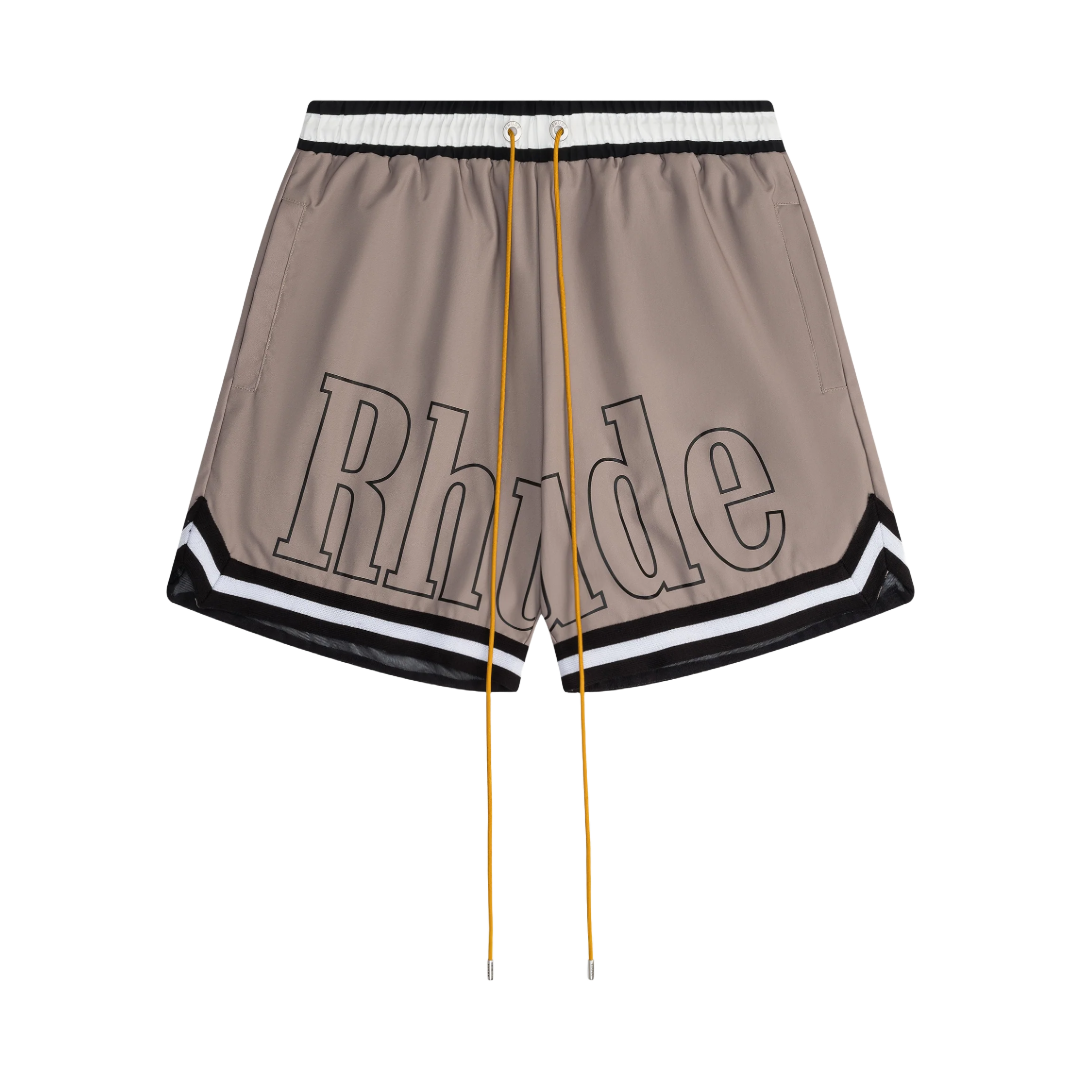 RHUDE BASKETBALL SWIM TRUNKS KHAKI