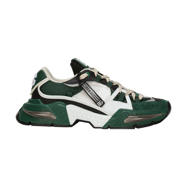 DOLCE & GABBANA MIXED-MATERIAL AIRMASTER SNEAKERS GREEN