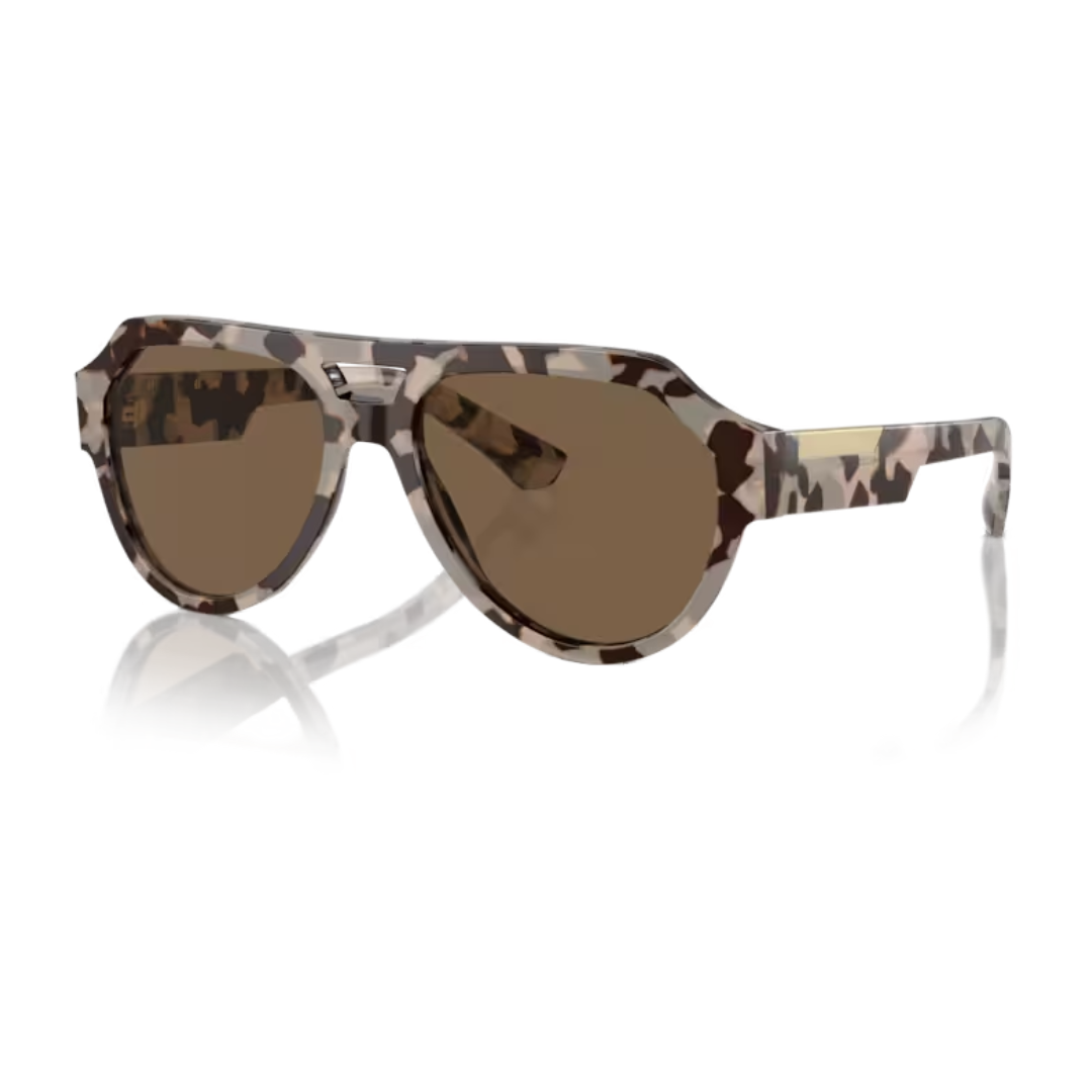 DOLCE & GABBANA MIRROR LOGO SUNGLASSES HAVANA BEIGE