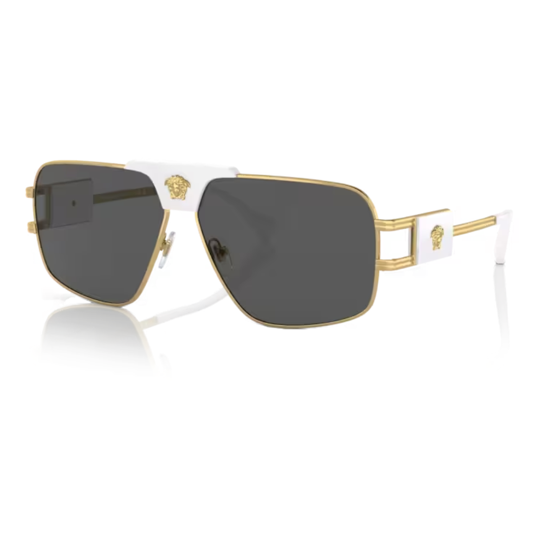 VERSACE AVIATOR SUNGLASSES WHITE/GOLD