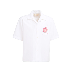 MARNI WHITE ORGANIC POPLIN BOWLING SHIRT