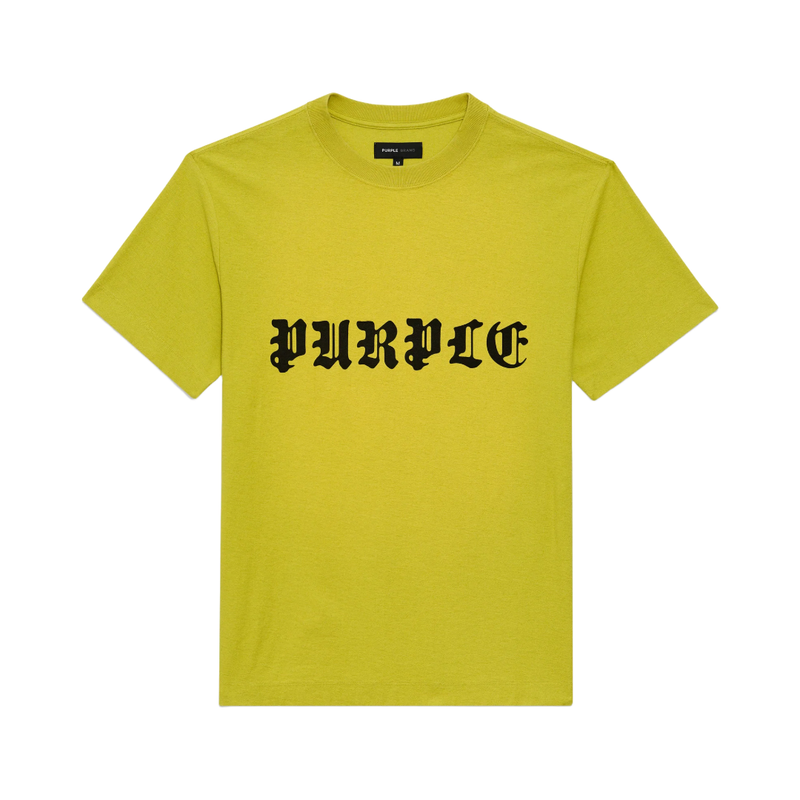 PURPLE BRAND GOTHIC WORDMARK TEE GREEN