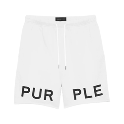 PURPLE BRAND WORDMARK SHORTS WHITE