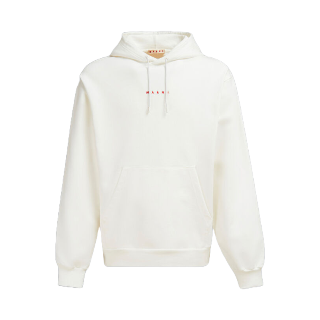 MARNI LOGO ORGANIC COTTON SWEATSHIRT NATURAL WHITE