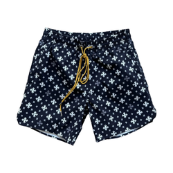 CROSS BANDANA SWIM SHORT BLACK/WHITE