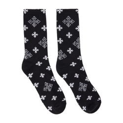 CROSS PAISLEY JACQUARD SOCK BLACK/WHITE