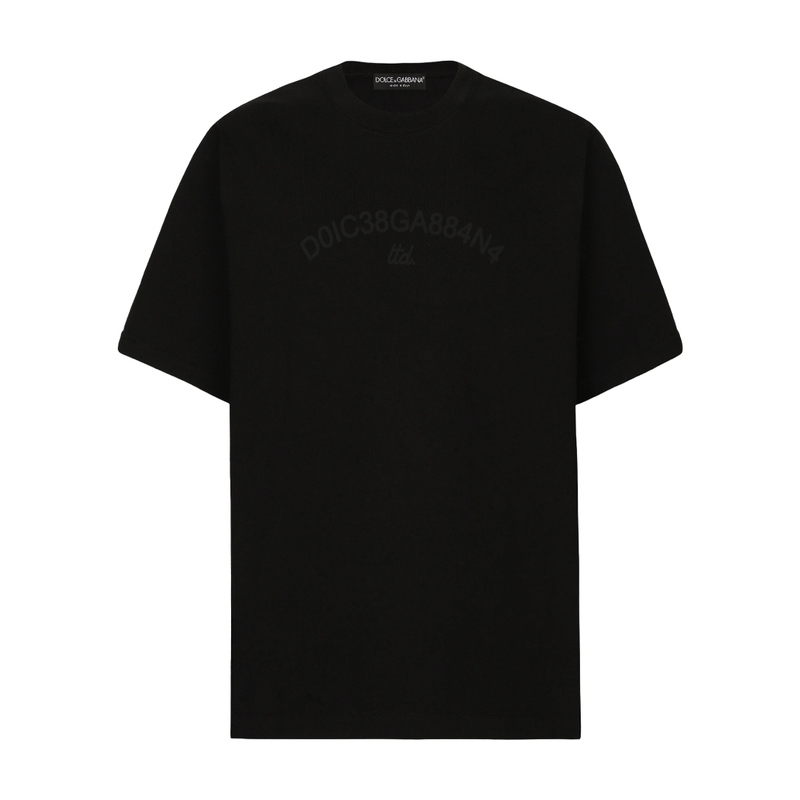 COTTON T-SHIRT WITH DOLCE&GABBANA LOGO BLACK