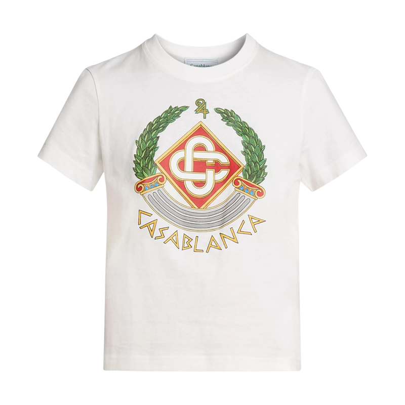 CASA CREST PRINTED FITTED T-SHIRT WHITE