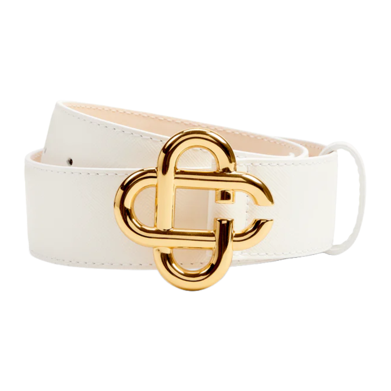 MENS CC LOGO BELT WHITE/GOLD