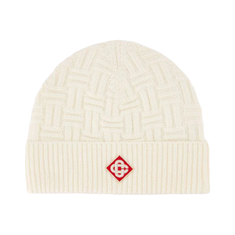 COLUMN STITCH BEANIE WHITE