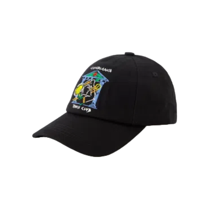 CRAYON TEMPLE TENNIS CLUB EMBROIDERED CAP BLACK