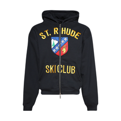 ST. RHUDE ZIP-UP HOODIE BLACK