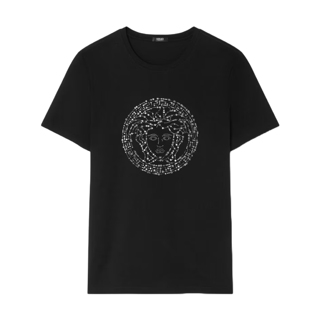 EMBELLISHED MEDUSA T-SHIRT BLACK