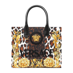 WILD BAROCCO CANVAS SMALL TOTE BAG BLACK/MULTICOLOR