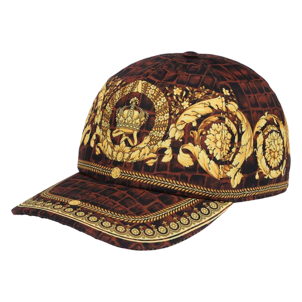 BASEBALL CAP TWILL POLY BAROQUE PRINT CHESTNUT GOLD