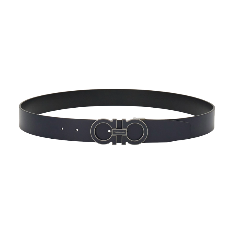 REVERSIBLE AND ADJUSTABLE GANCINI BELT MIDNIGHT BLUE BLACK