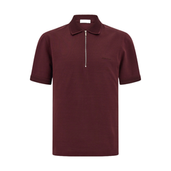 POLO SHIRT WITH ZIP COLLAR OXBLOOD