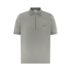 POLO WITH ZIP COLLAR GREY