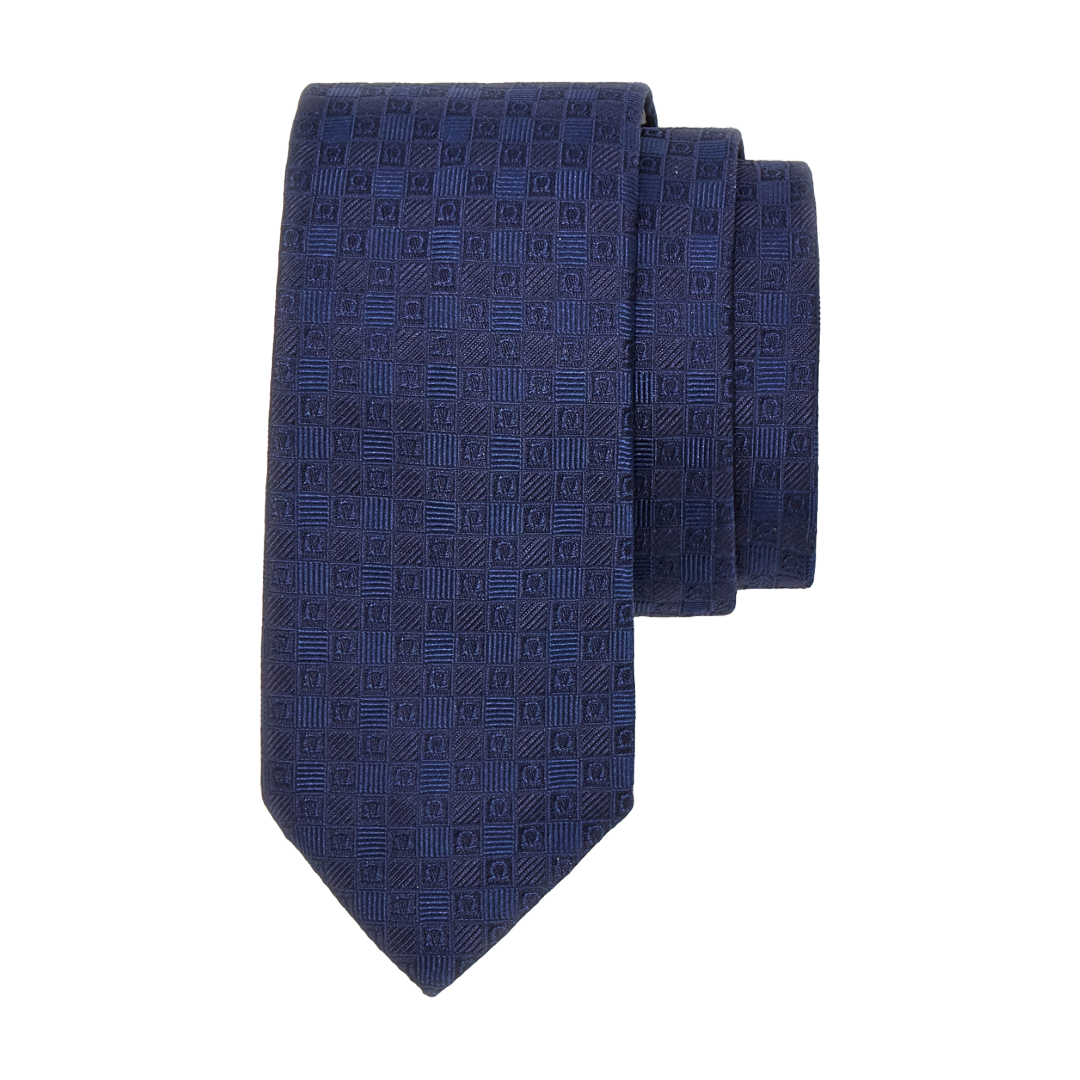 GANCINI JACQUARD TIE NAVY BLUE