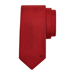 GANCINI JACQUARD TIE RED