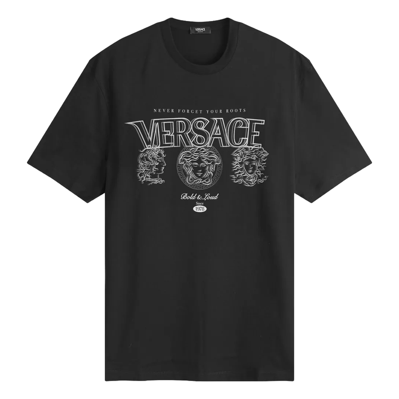 VERSACE MEDUSA LOGO T SHIRT BLACK