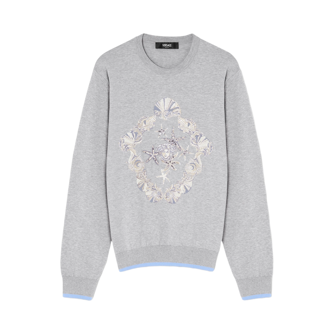 EMBROIDERED SHELL BLASONE SWEATER