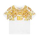 KIDS BABY JERSEY T-SHIRT WITH YELLOW  MAJOLICA PRINT AND DG LOGO