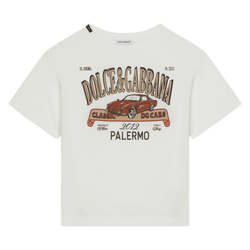 JERSEY T-SHIRT WITH DG PALERMO LOGO WHITE